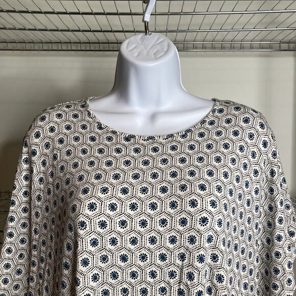 J Jill Wearever Women's Gray Geometric Print Short Sleeve Top Size XL Lagenlook - Picture 8 of 11